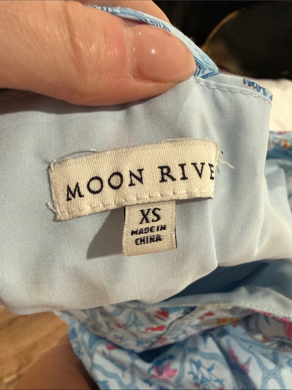 Moon River Light Blue Floral Puff-Sleeve Maxi Dress - Picture 2 of 5